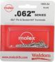 MOLEX .062 SERIES 10ea MALE & 10ea FEMALE TERMINALS 30-24ga 02-06-1132 02-06-2132