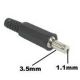DC PLUG 1.1x3.5mm, Mates with 201B, 311B Jacks