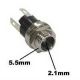 DC POWER JACK 2.1mm x 5.5mm. Mounting Hole Size .313 Inch. Mates with 2160B, 210B, 2109B, 210LB, 219B Plugs
