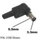 DC PLUG 3.3x5.5MM Right Angle. EIAJIV EIAJ4 Class, Mates with 264B, 355B, 213B Jacks.