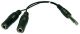 1/4 inch MONO MALE TO TWO 1/4 inch MONO FEMALE AUDIO CABLE
