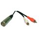 XLR M to 2 RCA M Y ADAPTOR, SPLITTER