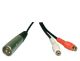 XLR M to 2 RCA F Y ADAPTOR, SPLITTER