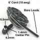 DC Pigtail, 6ft, 18ga, Right Angle Plug 4.35mm x6.5mm with 1.4mm Center pin DC POWER PLUG. EIAJV EIAJ5 Class, Mates with 266B, 365B, 214B Jacks.