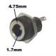 DC COAXIAL POWER JACK 1.7mm x 4.75mm. Mounting Hole Size .325 Inch. EIAJIII EIAJ3 Class, Mates with 275B, 2759B Plugs
