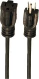 Black 16/3, 15ft, Extension Cord, Power Cord, Grounded