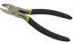 6 inch Nickel Plated Diagonal Plier, Comfortable Black/Yellow Dual Dipped Handle