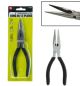 8 inch Nickel Plated Long Nose Rust Resistant Plier, Black Grip, Serrated Jaw, Needle Nose