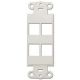 4 CAVITY PORT KEYSTONE DECORATOR INSERT SINGLE GANG WALL PLATE